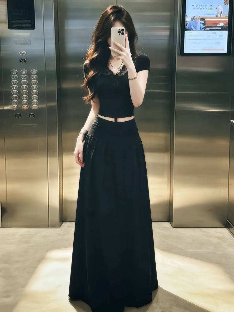 2026 슈퍼 화재 품격 전체 집합 ootd 착용 가져 가라. 한 부서 고유 한 아름다운 아름다운 청 순수한 시스템 느슨함 센스 세트 여성