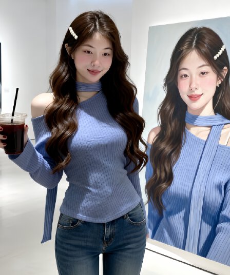 가을 긴팔 자이언트 잘 생긴 ~ 중 비스듬한 어깨 의류 여성 고급 센스 디자인 센스 작은 대중 chic Chic 풀오버 니트 스웨터