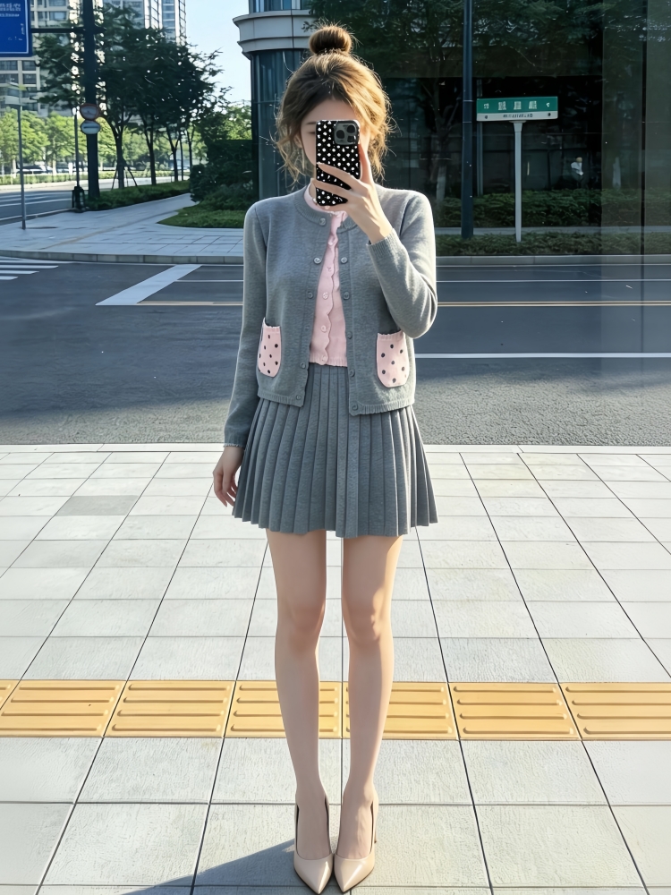 BY32037# 假两件毛衣外...