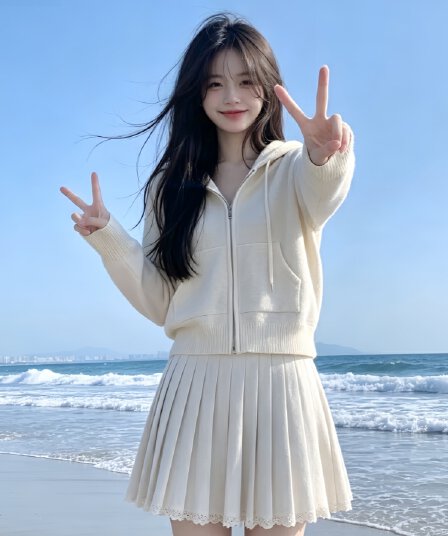 자이언트 잘 생긴 ~ 중 세트 여성 가을 겨울 2026 새로운 슈퍼 화재 슬림해 보이는 느긋한 바람 니트 스웨터 플리츠 스커트 투피스 세트 트렌디