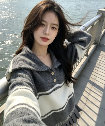 2026 가을 겨울 새로운 학원 스타일 해군 칼라 배색 스트라이프 니트 스웨터 맨위 느긋한 바람 긴팔 스웨터 외출용