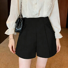批发实拍<b class='q'>短裤</b><b class='q'>女</b>高腰2026春季新款黑色a字阔腿显瘦大码休闲西装<b class='q'>短裤</b>子