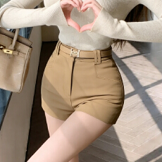 批发实拍2026年新款春夏韩版弹力A字阔腿短裤女<b class='q'>高腰</b>显瘦外穿热裤修身