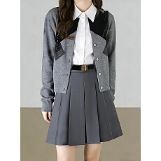 批发实拍品质<b class='q'>百褶</b>中裙女子高中miu系西装半身裙春夏季灰色<b class='q'>百褶</b><b class='q'>短裙</b>子