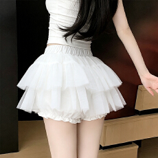 批发实拍芭蕾裤裙撑内搭夏季防走光可外穿网纱蓬蓬裙蛋糕短裙安全裤女