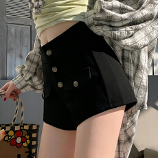 批发实拍2026夏新款高腰<b class='q'>短裤</b>女弹力显瘦小个子辣妹包臀紧身超短热裤子