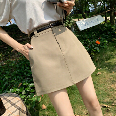 批发实拍2026新款复古卡其色高腰a字半身裙女夏季新款小个子包臀短裙