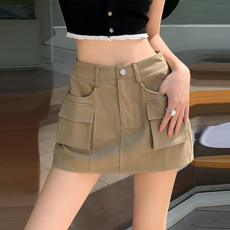 RY1857# 实拍高货辣妹半身裙2026春夏新款时尚工装A字型裙裤高腰短半裙子