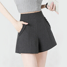 批发实拍短裤女高腰2026春季新款黑色a字阔腿显瘦大码休闲西装短裤子
