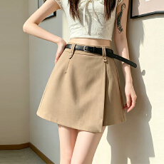 批发实拍短裙<b class='q'>女</b>2026夏装新款西装a字裙高腰防走光短裤短裙半裙假两件