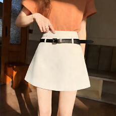 批发实拍白色a字女<b class='q'>高腰</b>休闲<b class='q'>裙</b>2026春款小个子学院风短<b class='q'>裙</b>裤西装半身<b class='q'>裙</b>