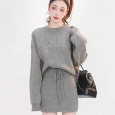 批发秋冬季穿搭一整套高级感套装裙2025<b class='q'>新款</b>女装针织包臀<b class='q'>短裙</b>子两件套