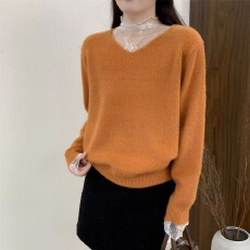 批发<b class='q'>韩国</b>东大门秋冬季新款纯欲温柔风百搭蕾丝拼接半高领针织衫毛衣女