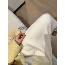 批发韩系加绒加厚针织半身裙女水貂绒高腰显瘦侧开叉包臀裙子秋冬新款