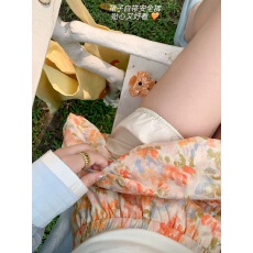 批发甜辣妹碎花裙蓬蓬花苞半身裙女夏季新款裙子多巴胺a字短裙