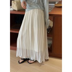批发2026春季新款小清新韩系松紧腰细褶半身中长裙百褶裙女