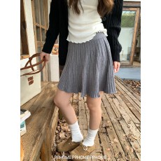 批发针织短裙 密实A字伞裙百褶半身短裙女早秋软糯五分裙