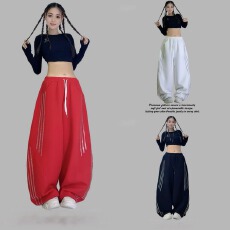 批发2026春季新款SHI.CHAO.KANG.曳舞闪钻<b class='q'>休闲</b>裤显瘦长裤微弹阔腿裤