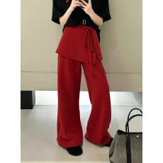 批发欧洲站高货卫裤+屁帘2026早春新款时尚宽松阔腿可束脚<b class='q'>休闲裤</b>