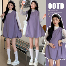 批发现实拍新款<b class='q'>网纱</b>打底衫木耳边花苞背心<b class='q'>裙</b>两件套显瘦穿搭