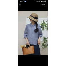 批发夏季新款文艺百搭元宝领<b class='q'>衬衫</b>女高级棉麻上衣