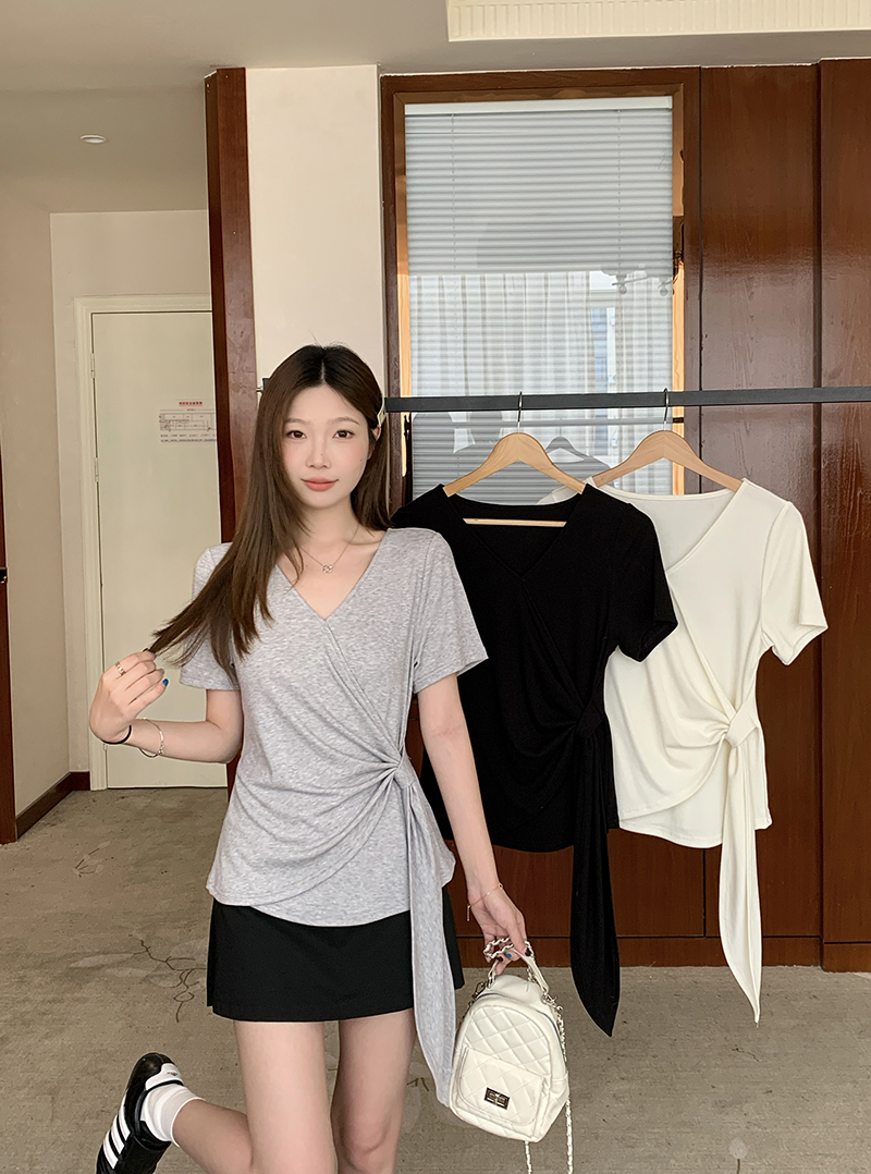 통통한 여동생 여름 섹션 반팔 표지 배 맨위