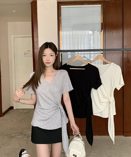 통통한 여동생 여름 섹션 반팔 표지 배 맨위