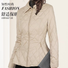 批发网图2025秋冬衬衫羽绒棉<b class='q'>服</b>外套女收腰轻薄款翻领保暖羽绒棉衣