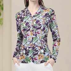 批发印花衬衫女<b class='q'>长袖</b>上衣气质西装领别致独特衬衣时尚法式洋气2026
