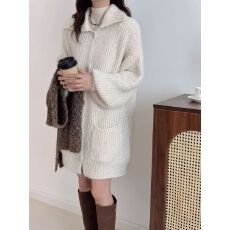 批发超推荐高货  中长款翻领亮片闪闪毛衣<b class='q'>开衫</b>慵懒风针织外套