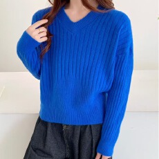 批发秋<b class='q'>冬</b>简约时尚针织衫显瘦打底纯色套头毛衣女