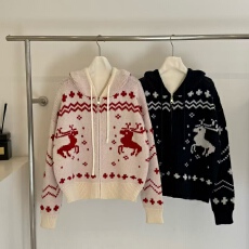 批发秋冬款2025冬季新款超火跨年圣诞节套装高级感毛衣