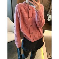 批发双排扣麻花纹羊毛针织开衫女欧洲站2025<b class='q'>冬</b>装新款欧货女装打底衫潮