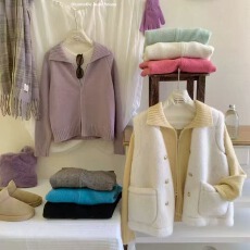 批发精致宽松双拉链翻领毛衣2025秋季新款韩版百搭<b class='q'>长袖</b>针织上衣女