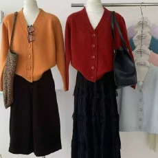 批发超推荐百搭经典糖果色V领爆款优质针织开衫