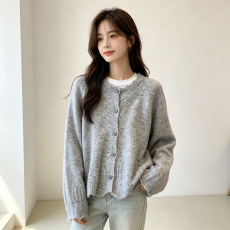 批发温柔风手工花边领毛衣<b class='q'>开衫</b>女秋季软糯马海毛外套慵懒高级感<b class='q'>羊毛</b>衫