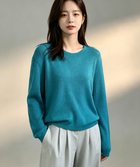 가을 겨울 새로운 사탕 색상 풀오버 니트 스웨터 달콤함 품격 다용도 단색 부드러운 찹쌀 스웨터 맨위 여성
