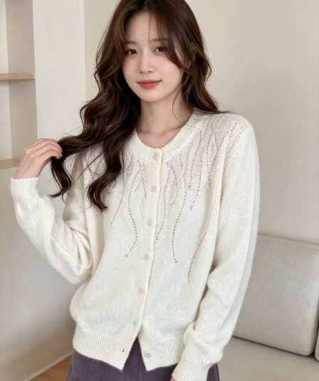 가을 겨울 새로운 작은 샤넬 스타일 니트 오픈 가디건 싱글 줄 버튼 절묘한 스웨터 여성 코트 트렌디