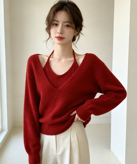가을 겨울 새로운 작은 샤넬 스타일 패션 행침 목 니트 투피스 세트 스웨터 여자