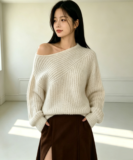 한 부서 가을 겨울 새로운 절묘한 느긋한 바람 풀오버 단색 스웨터 니트 스웨터 맨위