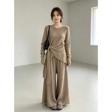 批发轻奢时尚通勤套装女2026春季新款大码显瘦收腰上衣休闲裤两件套