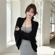 批发韩系慵懒蝙蝠袖针织开衫女秋季<b class='q'>毛衣</b>披肩外搭上衣外套