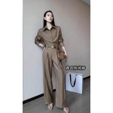 批发咖色老钱风polo领套头衬<b class='q'>衫</b>女秋季2025新百搭气质长袖上衣