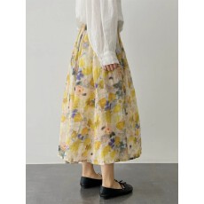 批发法式油画风碎花半身裙女26新款温柔风中长裙