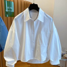批发4058*2026新款<b class='q'>秋</b>高级感蕾丝拼接衬衫长袖韩版宽松巨好看衬衣上衣