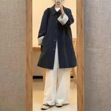批发4021中长款风衣<b class='q'>外套</b>女2026年秋季新款巨好看薄款韩系宽松加厚风衣