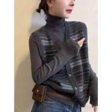 批发复古条纹<b class='q'>针织</b>马甲女<b class='q'>开衫</b>V领纽扣背心百搭叠穿打底衫上衣秋季新款