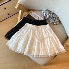 批发春秋学生纯欲甜美<b class='q'>蕾丝</b>花边半身裙女新款a字蓬蓬蛋糕短裙