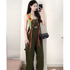 批发2026穿搭酷盐系<b class='q'>背带裤</b>时尚减龄网红炸街可盐可甜港风复古chic女