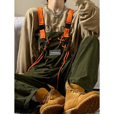 批发临典国潮工装<b class='q'>背带裤</b>男美式高街日系设计小众情侣束脚连体吊带裤子